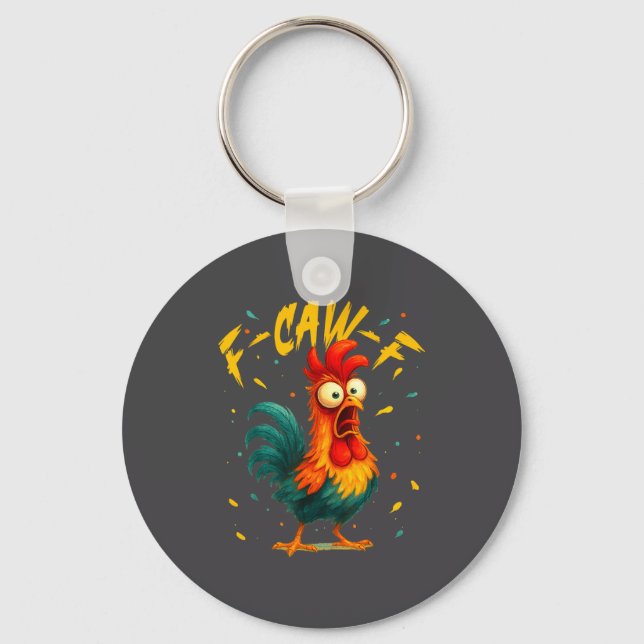 Llavero F Caw F Rooster Funny Bird Chicken Whisperer Fawk  (Anverso)