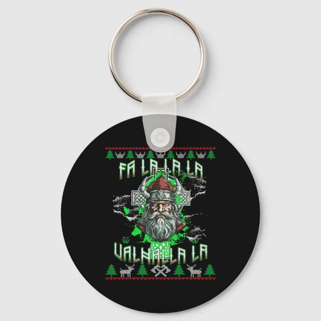 Llavero Fa La 8 Valhalla Santa Hat Viking Skull Navidades (Anverso)