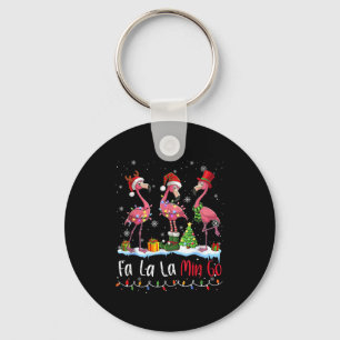 Llavero Fa La La La Mingo Flamingo Amante de la Navidad 
