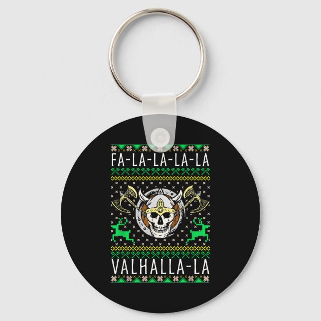 Llavero Fa-la-la-la Valhalla-la Viking God Ugly Christmas  (Anverso)
