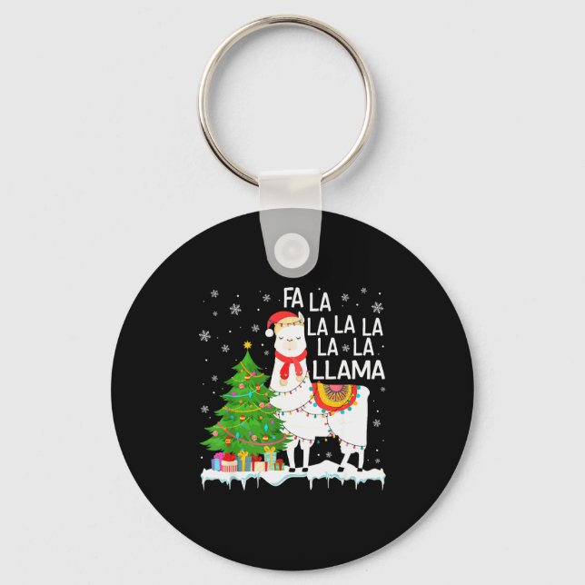 Llavero Fa La La Llama Christmas Funny Xmas Pajamas Animal (Anverso)