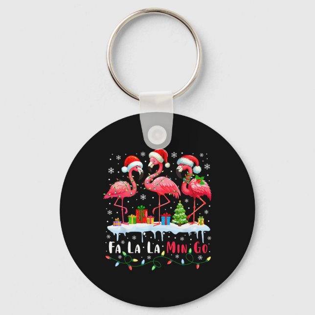 Llavero Fa La La Mingo Flamingo Christmas Tropical Xmas Tr (Anverso)