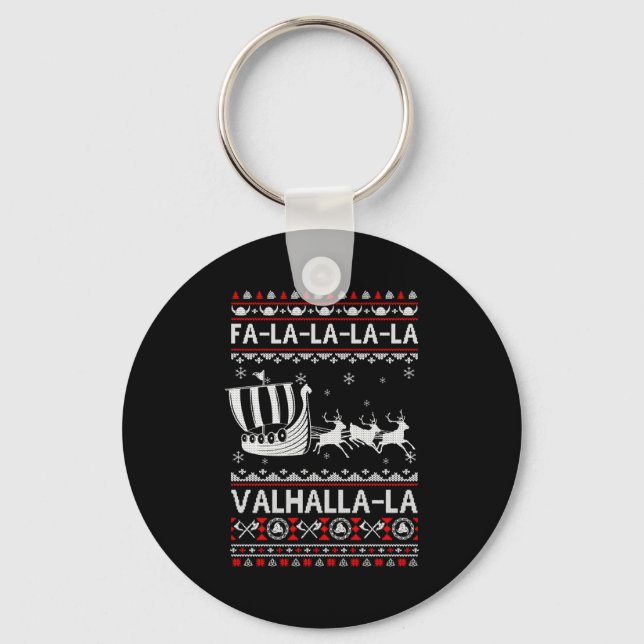 Llavero Fa La La Valhalla Viking Ship Christmas Xmas Ugly  (Anverso)