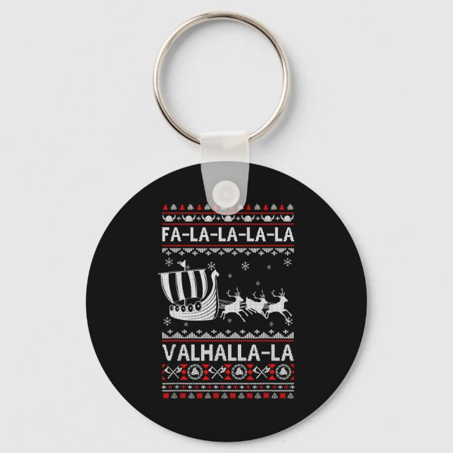 Llavero Fa La La Valhalla Viking Ship Christmas Xmas Ugly  (Anverso)
