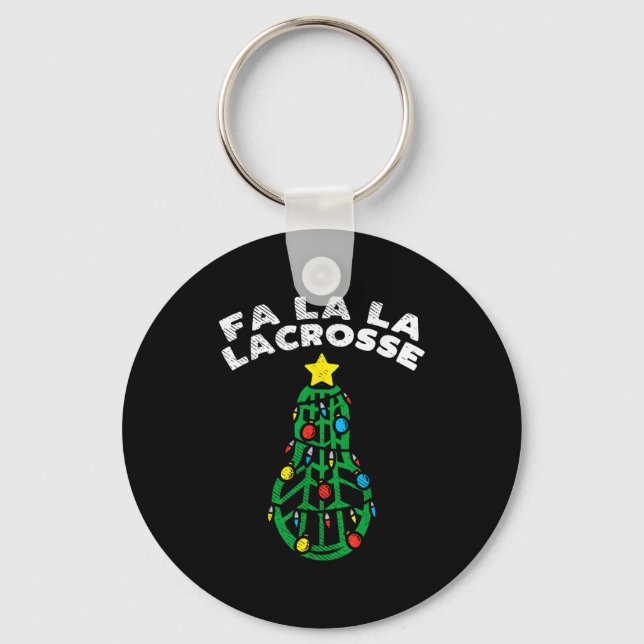 Llavero Fa La Lacrosse Funny Christmas Lax Player Goalie T (Anverso)