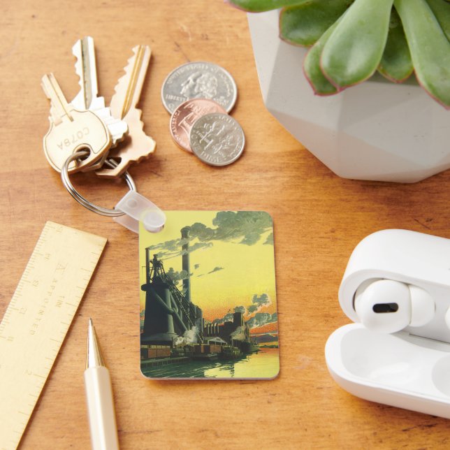 Llavero Fábrica de negocios de época, fabricación en un mu (Escritorio )