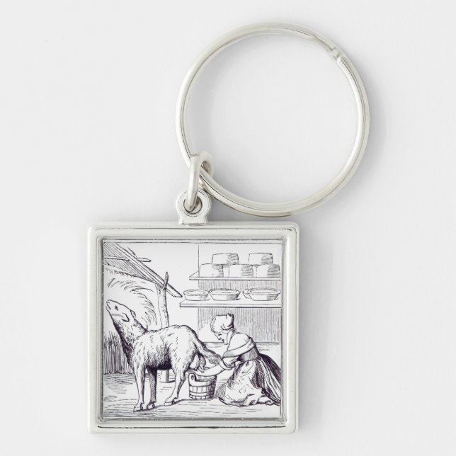 Llavero Fabricación de quesos en Suiza, después de un (Frente)