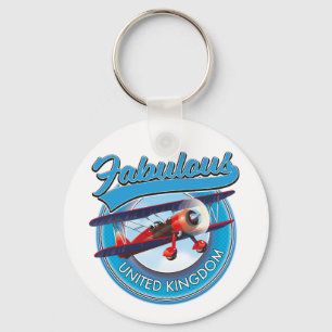 Llavero Fabuloso parche de viaje del Reino Unido. Magnate 