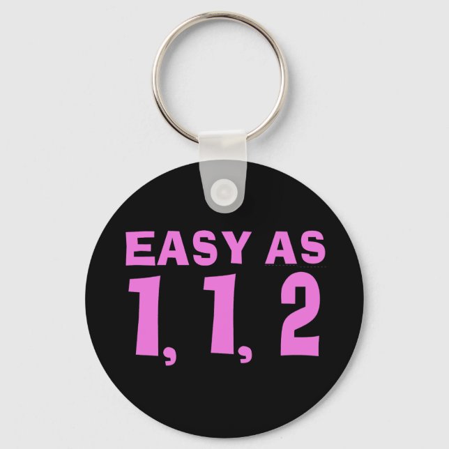 Llavero Fácil como 1,1,2...... Fibonacci (Anverso)