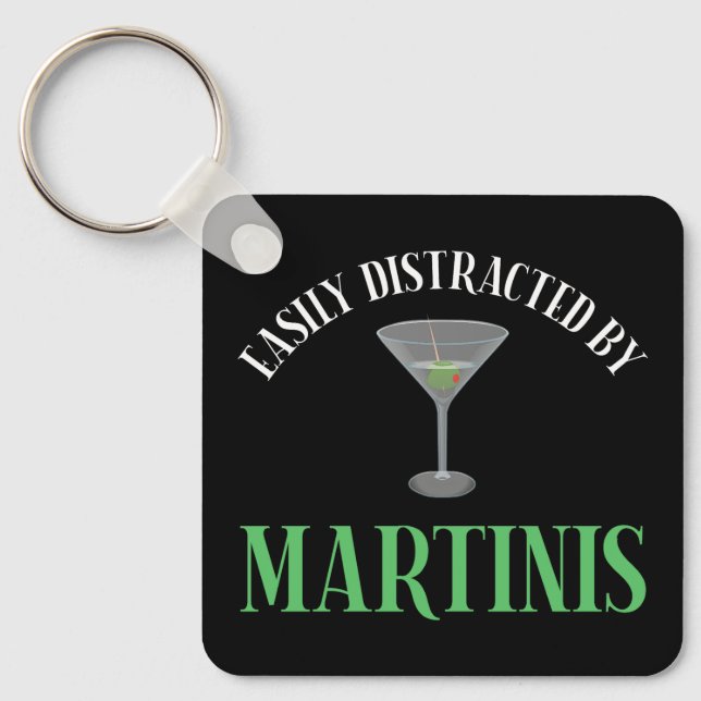 Llavero Fácilmente Distraído Por Martinis (Anverso)