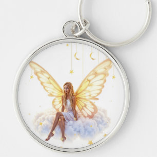 Llavero Fairy fantasía rubia nube chica sentada mágica