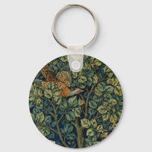 Llavero Faisán pájaro árbol bosque William Morris