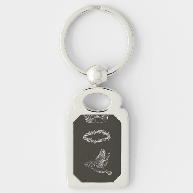 Llavero Faith and Freedom Keychain – Bird with Jesus Crown (Anverso)
