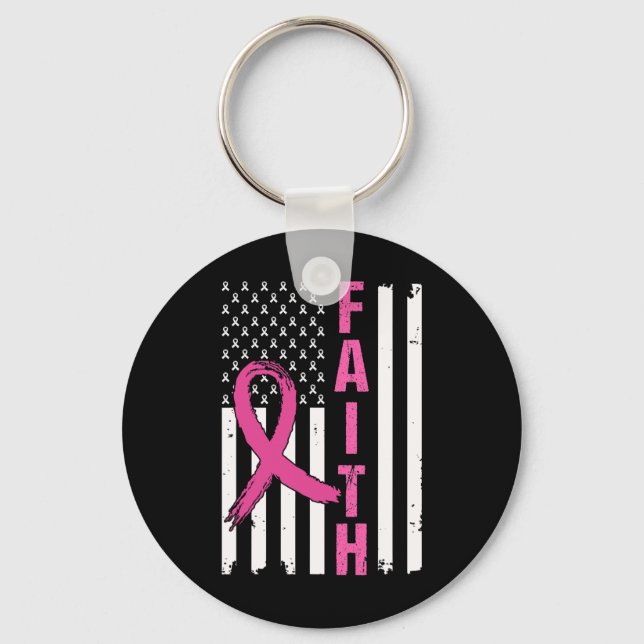 Llavero Faith Breast Cancer Awareness Pink Ribbons America (Anverso)