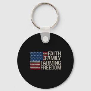 Llavero Faith Family Farming Freedom American Flag 4Of