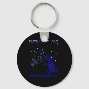 Llavero Faith Hope Love Alopecia Conciencia