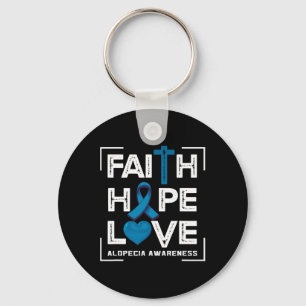 Llavero Faith Hope Love Alopecia Conciencia 1
