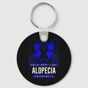 Llavero Faith Hope Love Alopecia Sensibilización Butterfli