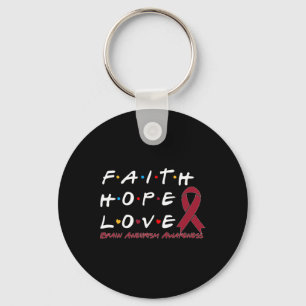 Llavero Faith Hope Love Brain Aneurysm Awareness