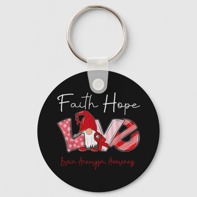 Llavero Faith Hope Love Brain Aneurysm Awareness 2 (Anverso)
