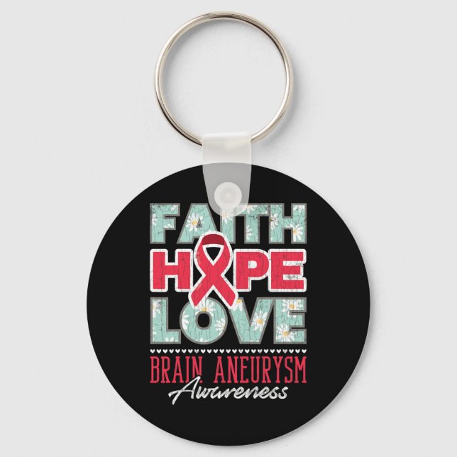 Llavero Faith Hope Love Brain Aneurysm Awareness Support G (Anverso)