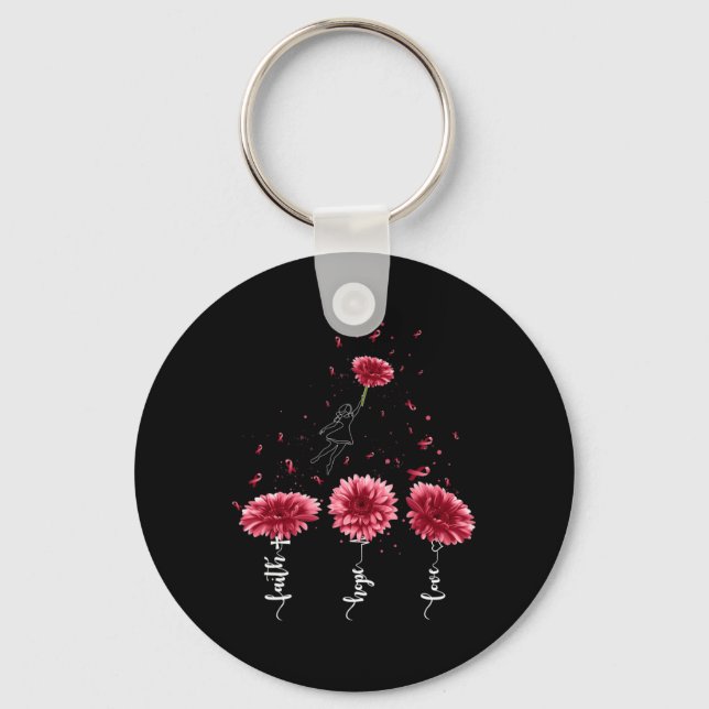 Llavero Faith Hope Love Burgundy Sunflower Brain Aneurysm (Anverso)