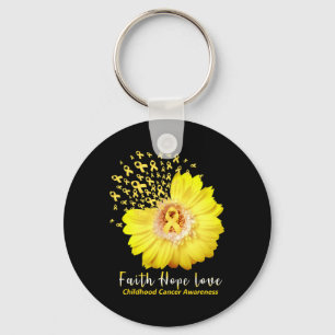 Llavero Faith Hope Love Children Cancer Awareness Ribbon