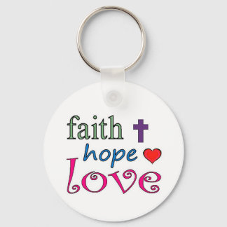 Llavero Faith Hope Love Cross Heart