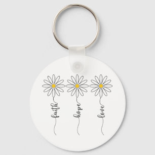 Llavero Faith Hope Love Daisies