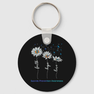 Llavero Faith Hope Love Daisy Suicidio Prevención Concienc