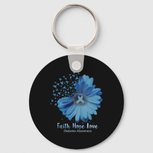 Llavero Faith Hope Love Diabetes Awareness Sunflower