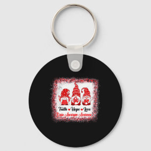 Llavero Faith Hope Love Gnomes Brain Aneurysm Awareness Le