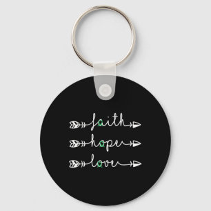 Llavero Faith Hope Love Green Ribbon Kidney Disease Awaren