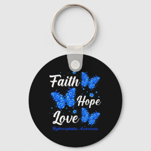 Llavero Faith Hope Love Hydrocephalus Awareness Butterfly