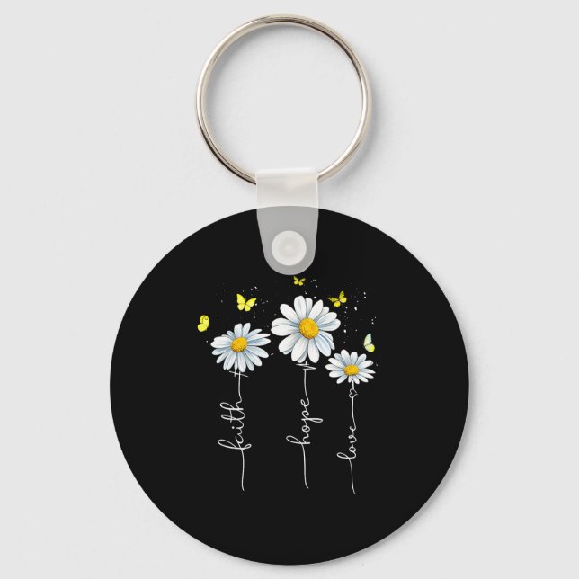 Llavero Faith Hope Love Jesus Christian Cross God Faith Fl (Anverso)