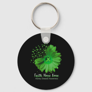 Llavero Faith Hope Love Kidney Disease Conciencia Sunflowe