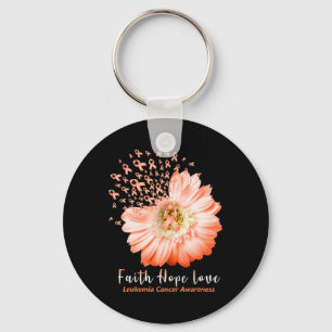 Llavero Faith Hope Love Leukemia Awareness Naranja Ribbon