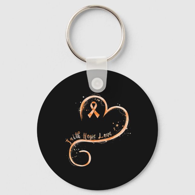 Llavero Faith Hope Love Naranja Ribbon Leukemia Awareness (Anverso)