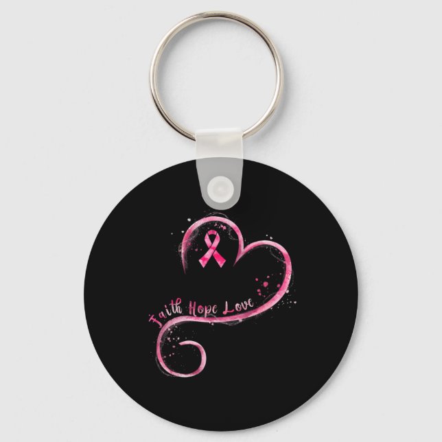 Llavero Faith Hope Love Pink Ribbon Brem Cancer Awarenes (Anverso)