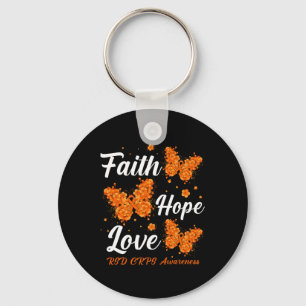 Llavero Faith Hope Love Rsd Crps Conciencia Mariposa