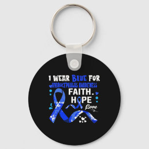 Llavero Faith Hope Love Yo Uso El Azul Por Hydrocephalus A