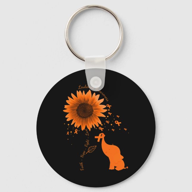 Llavero Faith Hope lucha por amar la leucemia del girasol  (Anverso)