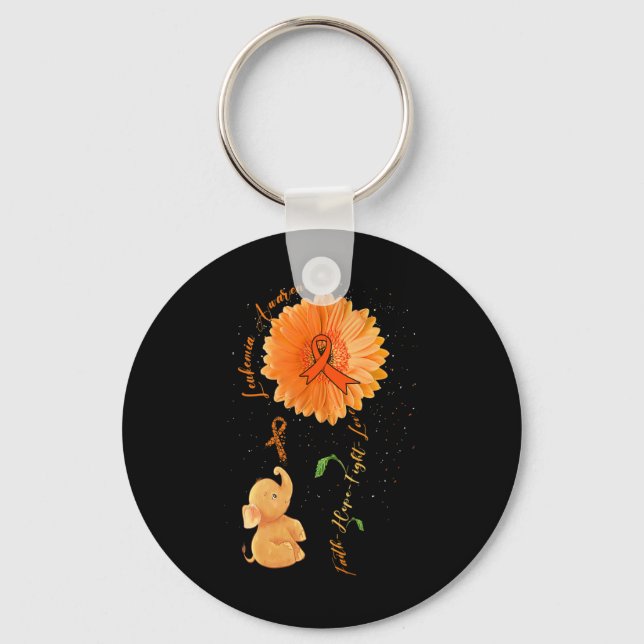 Llavero Faith Hope lucha por amar la leucemia del girasol  (Anverso)
