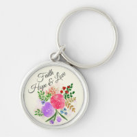 Faith Hope y Love Watercolor Floral