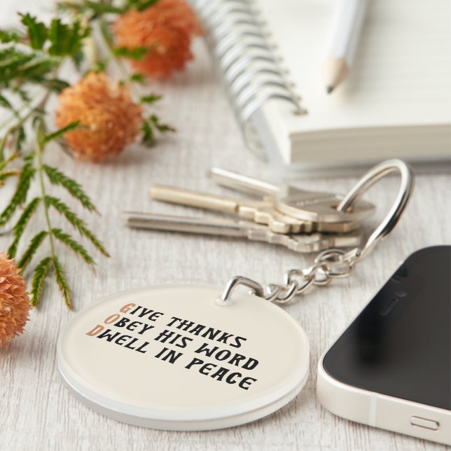 Llavero Faith Keychain – GOD & AMEN Thanksgiving Gift (Frente Derecha)