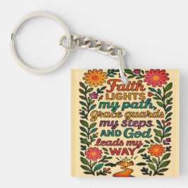 Llavero Faith Lights My Path Christian Art - Inspirational