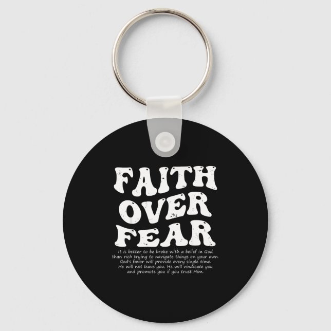 Llavero Faith Over Fear Christian  (Anverso)