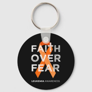 Llavero Faith Over Fear Fight Leukemia Awareness Naranja R