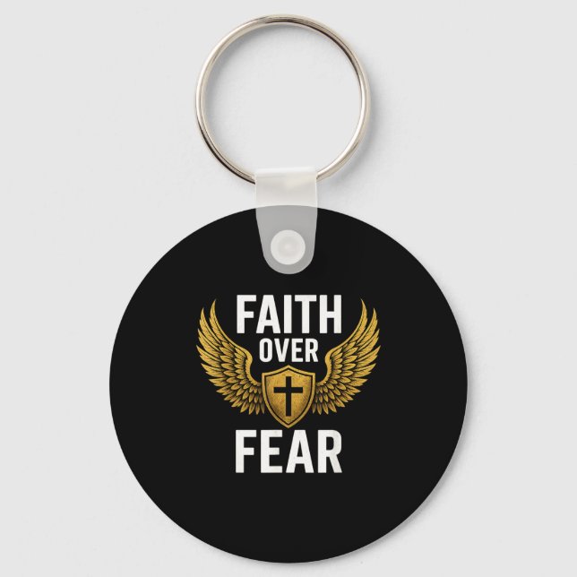 Llavero Faith Over Fear Gold  (Anverso)