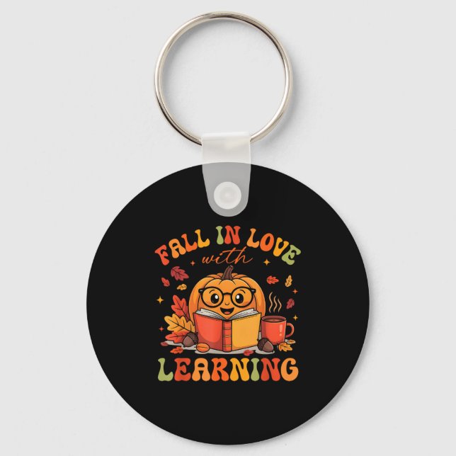 Llavero Fall In Love With Learning Autum Thanksgiving Teac (Anverso)